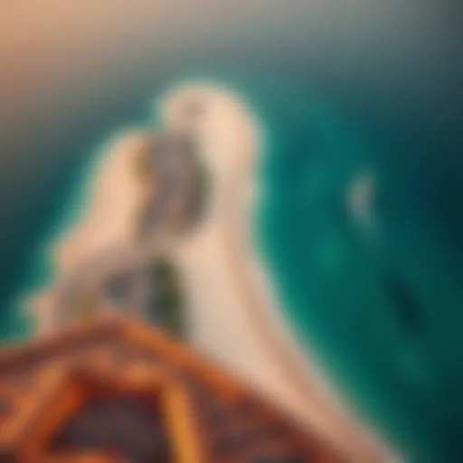 Breathtaking aerial view of Al Maria Island showcasing its pristine beaches