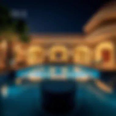 Opulent Pool Area of Bulgari Villa Elegant pool area at Bulgari Villa featuring opulent design