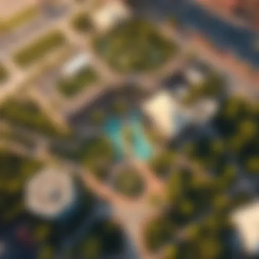 Aerial view showcasing the lush greenery of Central Park Al Reem in Dubai