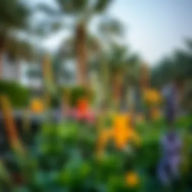 Local Flora of Central Park Al Reem Diverse local flora thriving in Central Park Al Reem