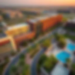 Aerial view of Discovery Gardens showcasing modern architecture and greenery