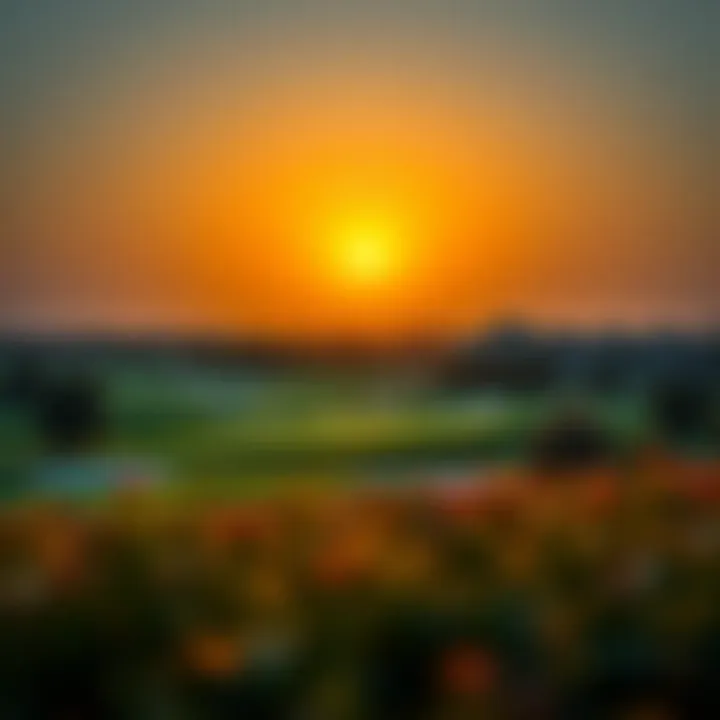 Stunning sunset over a Dubai golf course