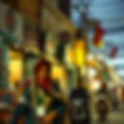 A vibrant street scene showcasing the essence of Mini Punjab in Bur Dubai