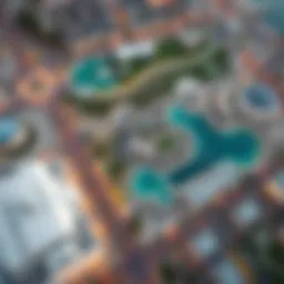 Aerial view of Mohammad Bin Rashid City showcasing its luxurious landscapes