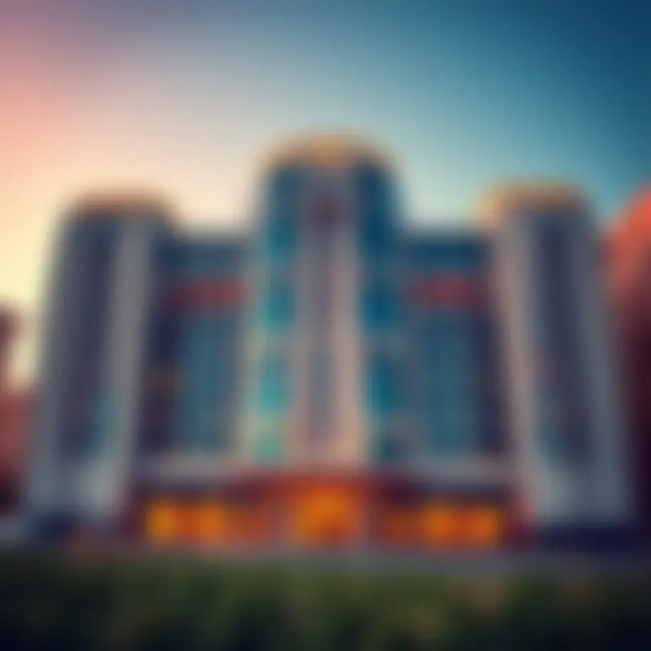 A stunning view of the Dirham Building showcasing its unique architectural features