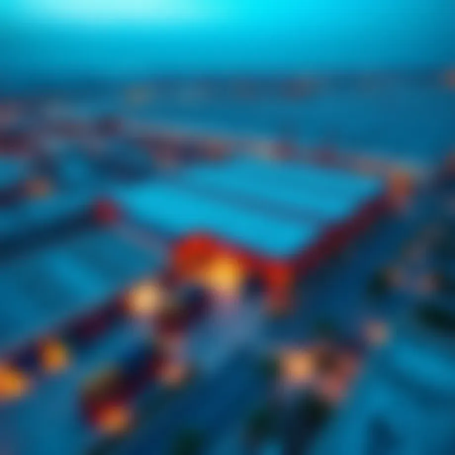 Aerial view of Al Qusais warehouse district showcasing various property types