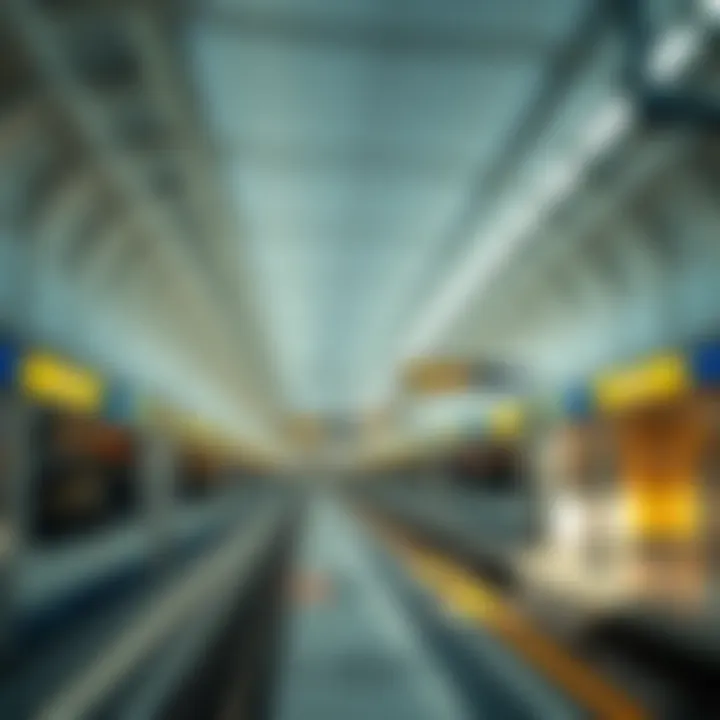 Interior of a modern Dubai Metro station