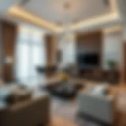 Luxury living room interior in Meraas apartment
