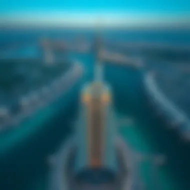 Aerial view of Palm Tower's location