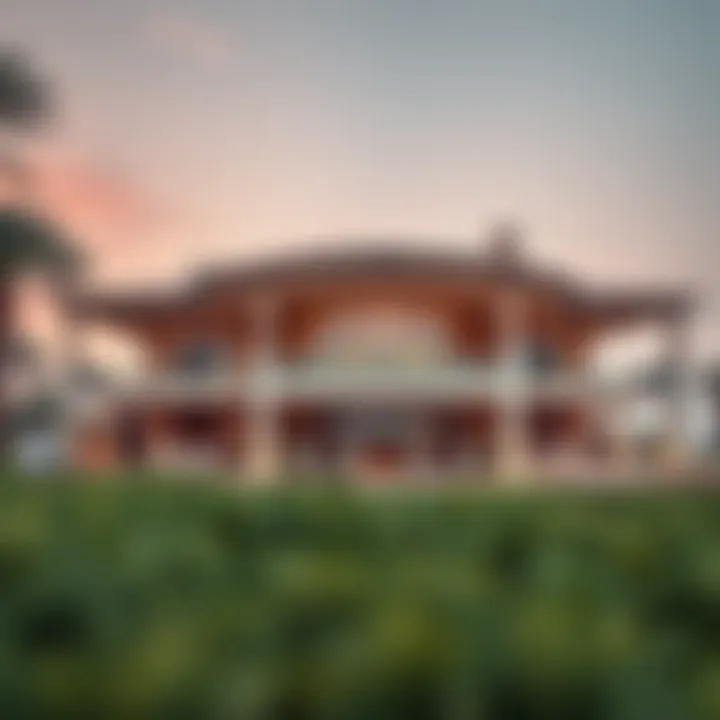 Luxurious clubhouse at a renowned Dubai golf course offering exquisite amenities