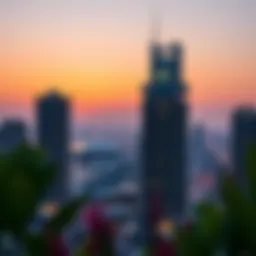 Stunning view of Princess Tower at sunset