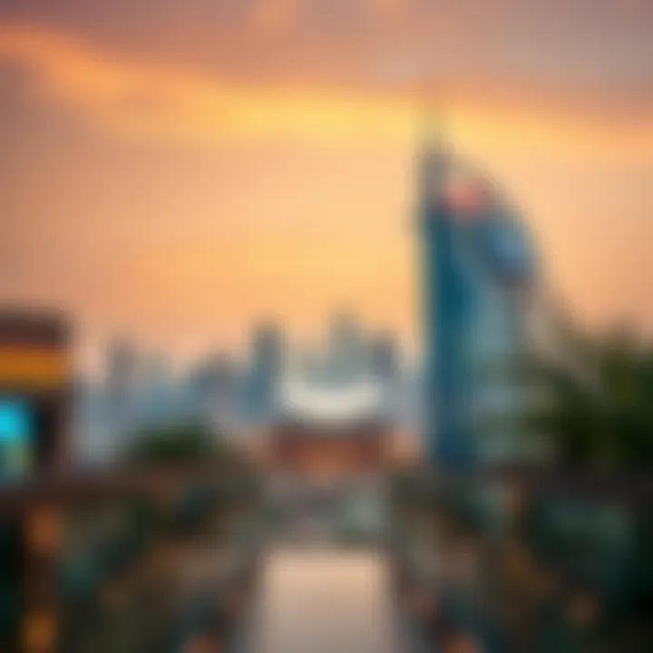 Panoramic view of The Dubai Mall contributing to the skyline