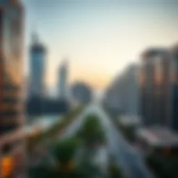 Urban skyline with modern real estate buildings